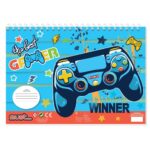 Μπλοκ Ζωγραφικής Must Let S Go Play - Gamer 23x33 40 Φύλλα με Αυτοκόλ-Στένσιλ- 2 Σελίδες Χρωμ.
