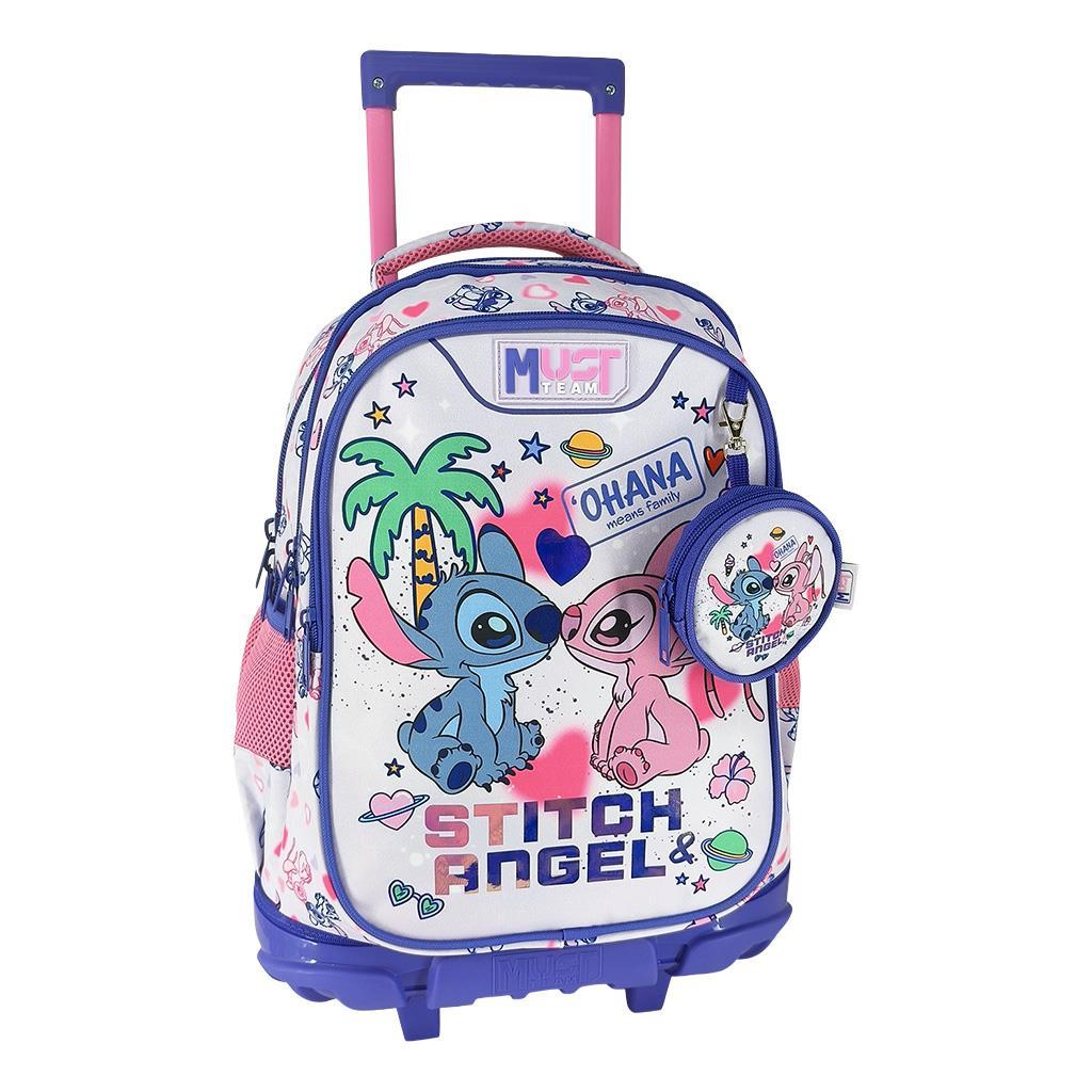 Σχολική Τσάντα Τρόλεϊ Δημοτικού Disney Stitch- Angel Ohana Must Team 3 Θήκες
