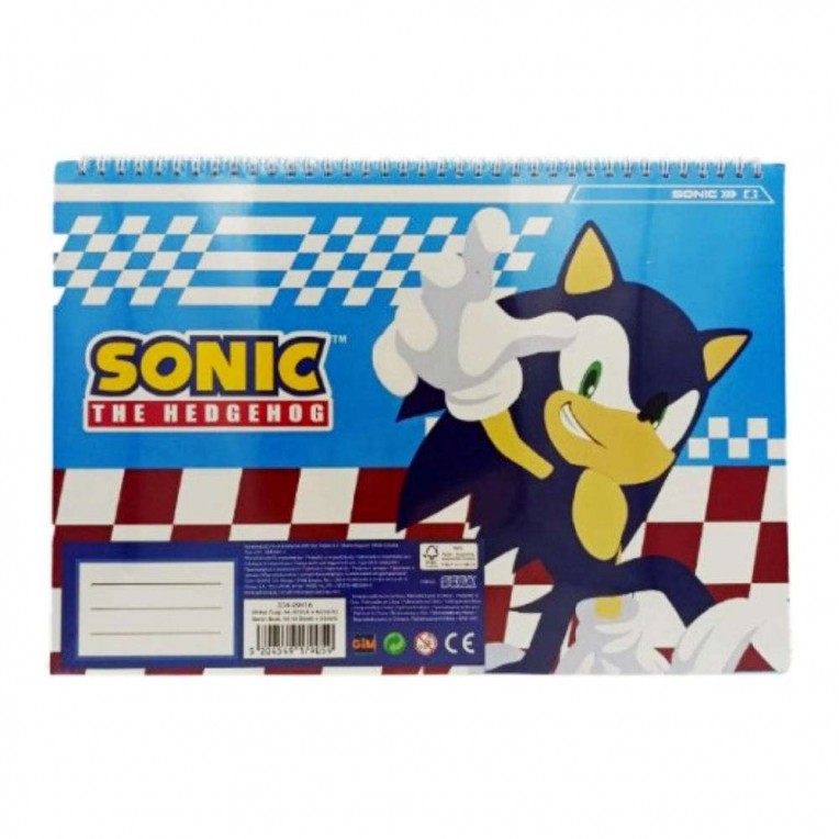 Μπλοκ Ζωγραφικής με Αυτοκόλλητα Sonic The Hedgehog Classic Α4 40φ.